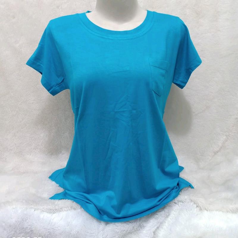 kaos atasan wanita O neck modern trendy Rayon Spandex Baju Polos Oblong Basic Tebal Pendek 5