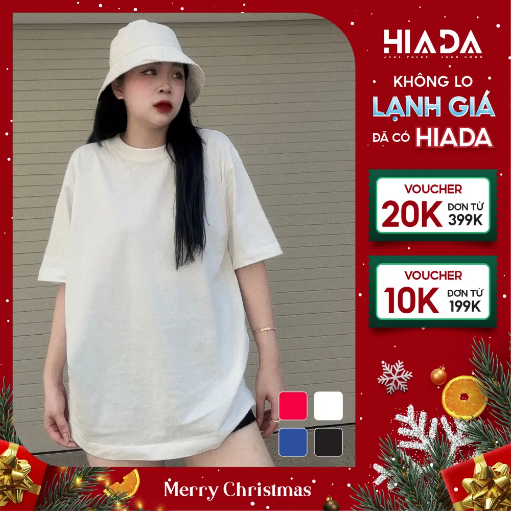 Áo Thun HIADA Dáng Rộng Form Nam Nữ Top [ Bo Viền 2,9 Cm, Đã Xử Lý Co Rút ]