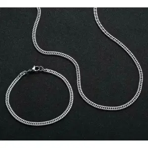 BEST SELLER - SATUSET KALUNG DAN GELANG 3MM TANGAN RANTAI PRIA DAN WANITA MODEL TERBARU