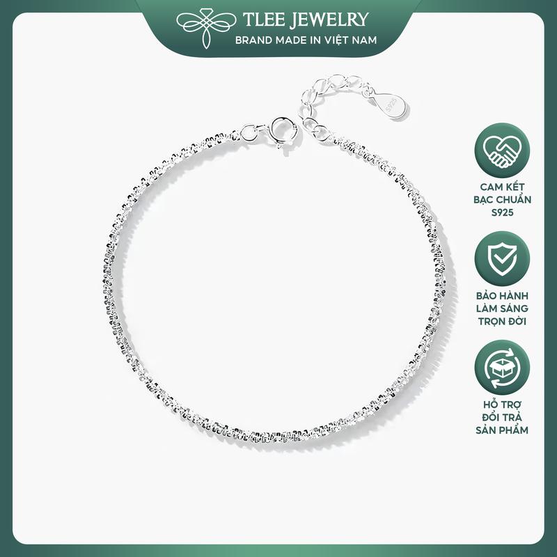 Lắc chân bạc TLEE dây xù lấp lánh TLEE JEWELRY LC0104