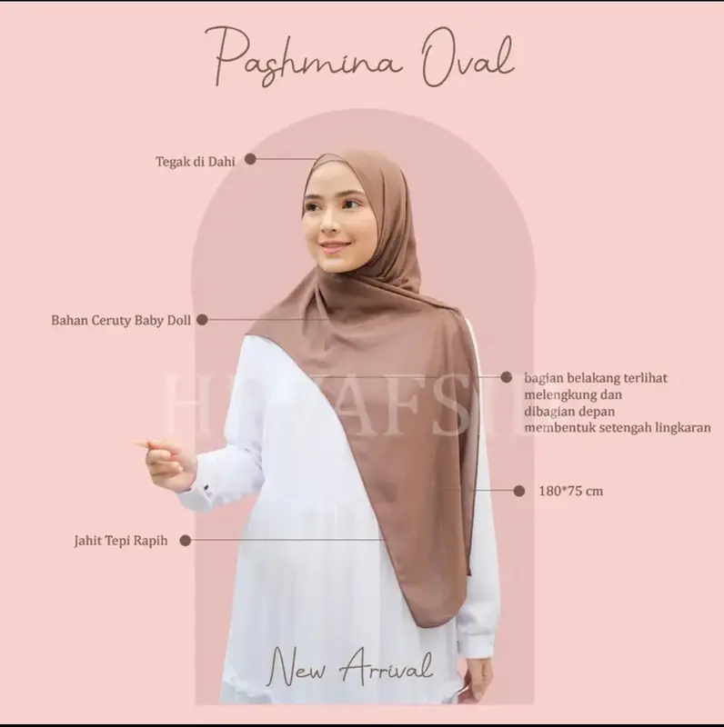 Pashmina Oval Curve Ceruty Babydoll Panjang Muslim Jilbab Wanita Kerudung Syal 3