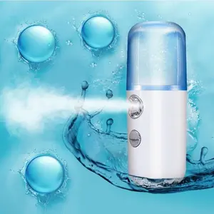 Nano Mist Sprayer Mini Portable Pelembap Wajah Facial Cooling Moisturizer Perawatan Kulit Wajah Kapasitas 30ml Pengisian USB Mengubah Air Jadi Ukuran Nano Melembabkan & Mencerahkan Wajah Kering