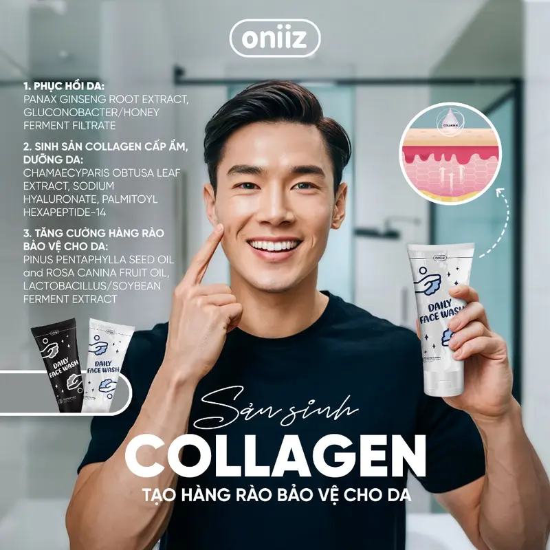 Sữa rửa mặt Daily Wash than gỗ sồi, bùn khoáng Oniiz làm sạch bụi bẩn, dầu thừa, ngừa mụn cho da 100ml Skincare Tẩy Trang Massage Son Môi Sun Cream 2