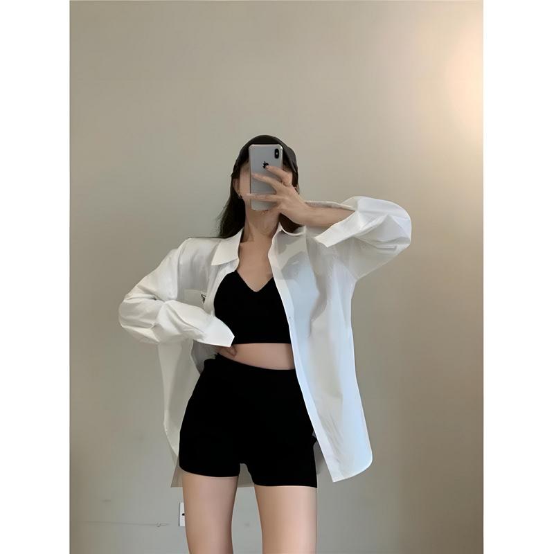 Đồ Bộ Đùi Nữ Cotton Kèm Áo Form Rộng In Hình Dễ thương Women Top Kem B4 6