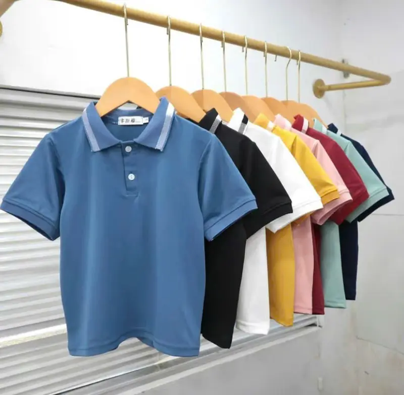 Áo thun Polo cho bé trai bé gái chất liệu cotton thoáng mát thấm hút mồ hôi size 12 - 35kg 0