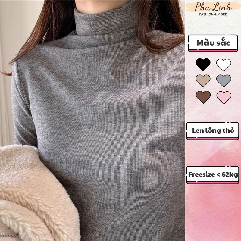 BigSize MS135 Áo giữ nhiệt cổ cao 3p dài tay chất liệu len lông cừu cao cấp ấm áp Top Nữ Women