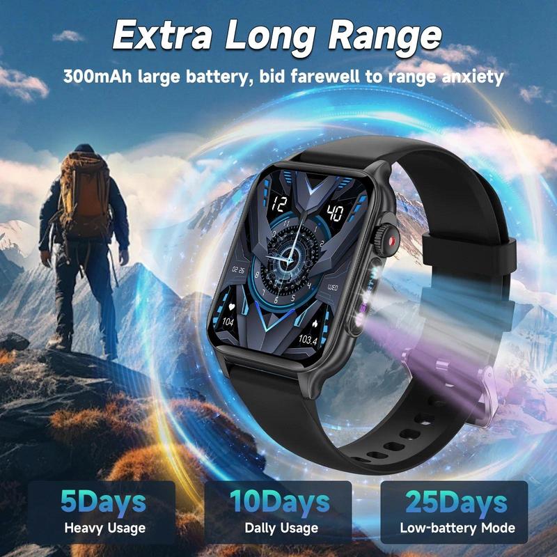 2024 New Men Smart Watch Colorful Breathing Light AMOLED Large Screen Health Monitoring Sports Tracker BT Call Women Smart Watch 4