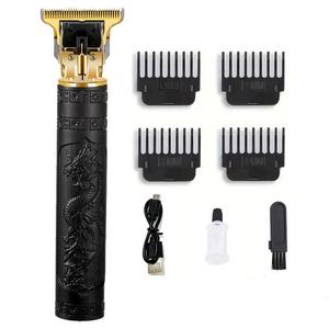 Professional Rechargeable Hair Clipper, 1 Set Including Electric Hair Trimmer, 4 Positioning Comb,1 Cleaning Brush, 1 Lubrication Oil & 1 Usb Cable, Beard Shaver for Men