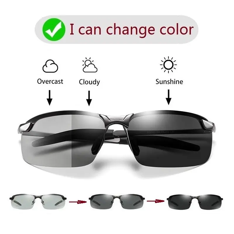 UV400 photochromic polarized sunglasses UV protection anti glare fashion for driving fishing cycling glasses