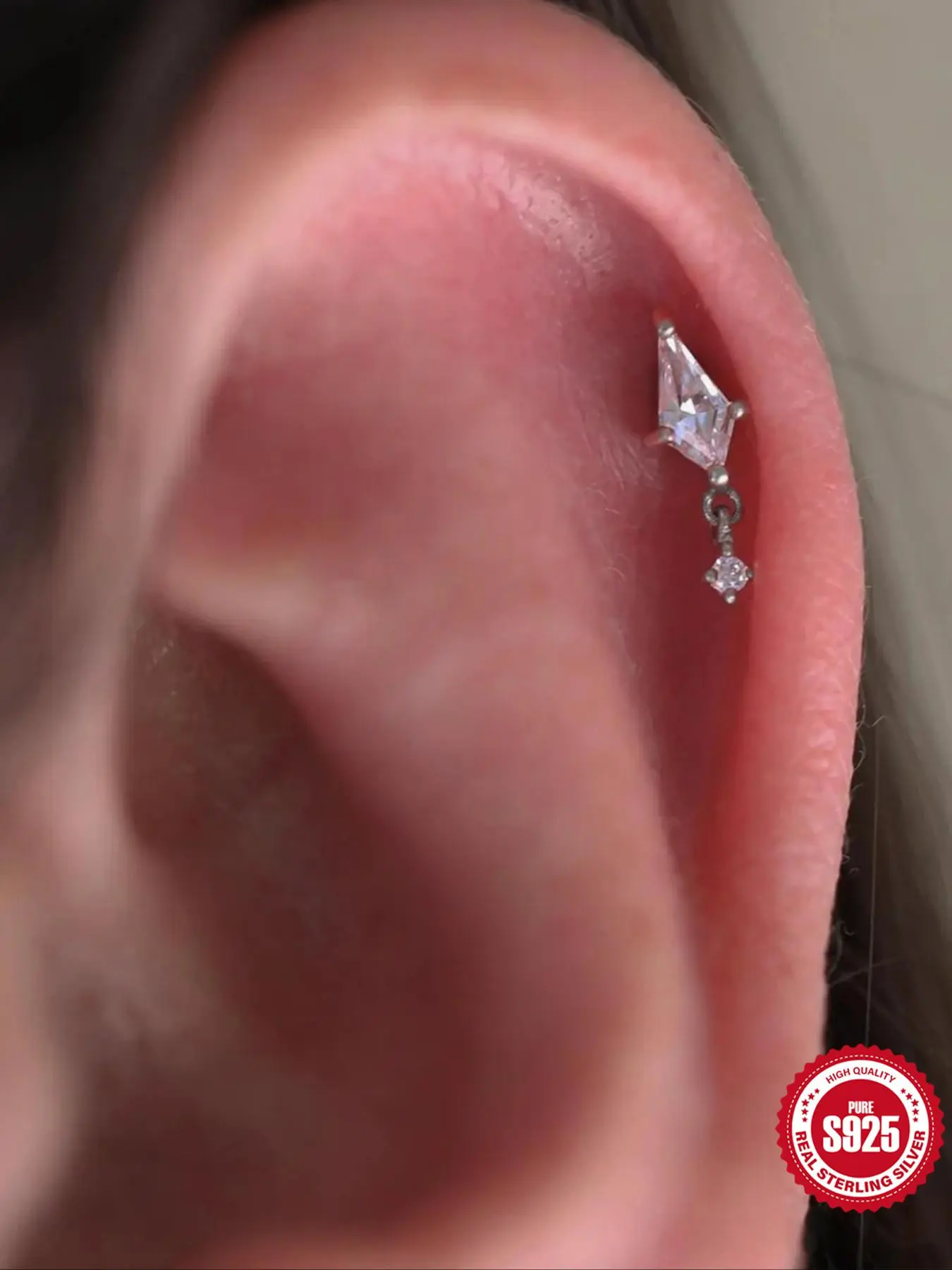 925 Sterling Silver Rhinestone Decorated Earrings, Simple Elegant Ear Jewelry for Women & Girls, Trendy All-match & Exquisite Jewelry for Birthday Gift, Cute Jewelryunique Gifts for Women, Unique Gifts for Women