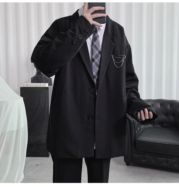 Product Introduction of 【Women in suits】Western Coat Men's 2024 New Korean Style Fashionable Loose All-Match Student Class Clothes DK Uniform Men's College Style JK Suit 8