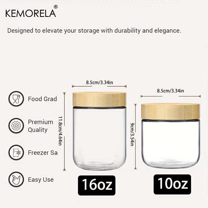 Glass Storage Jar with   Lid, 2/4 Counts Snack Candy Nuts Grain Food Storage Container, Food Preserving Container for Home Kitchen 1