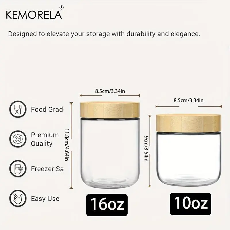 Glass Storage Jar with   Lid, 2/4 Counts Snack Candy Nuts Grain Food Storage Container, Food Preserving Container for Home Kitchen 1