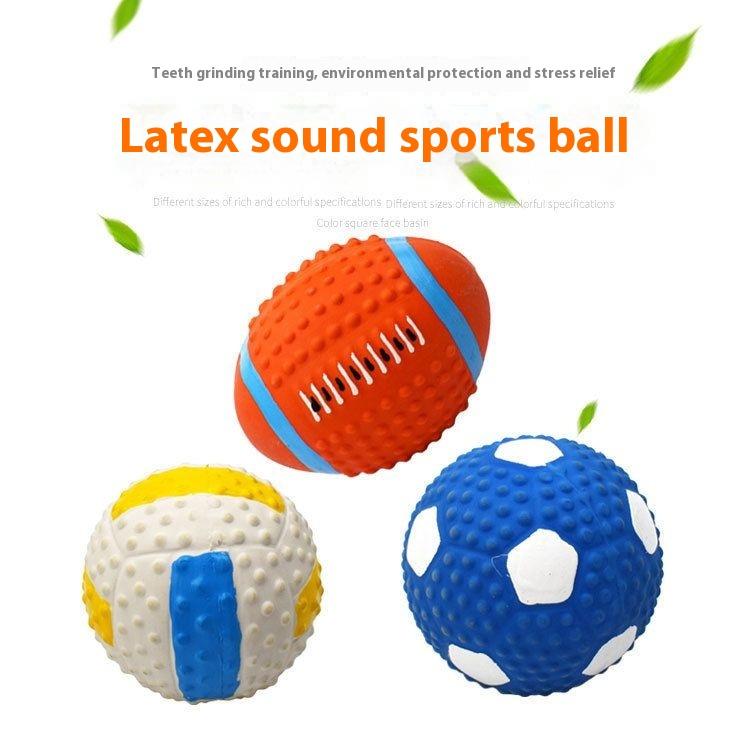 Product Introduction of [Pet Toy] Dogs and Cats Dog Toy Bite-Resistant Molar Sound-Making Latex Ball Toy Dog Training Artifact Big and Small Dogs Relieving Stuffy Vent 1