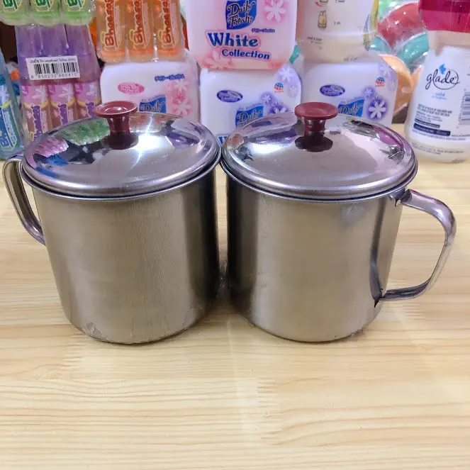 LY UỐNG NƯỚC INOX CÓ NẮP 10 cm ( 1 cái ) 4