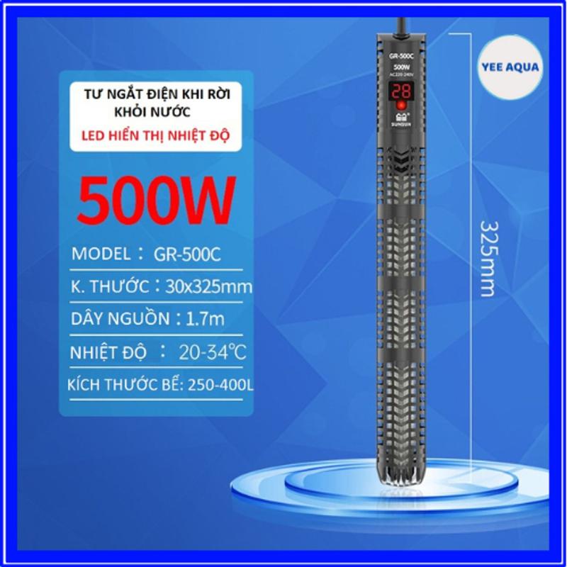 Sưởi SUNSUN Cao Cấp GR 50W-100W-200W-300W-500W Led Hiển Thị Nhiệt Độ Cho Bể Cá Cảnh Bể Thuỷ Sinh