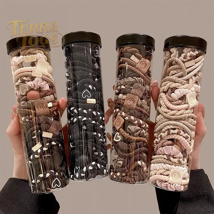 TerraTogs-Macaron Color High-End Elastic Durable Thick Hair Ties, Versatile Ponytail Hair Bands for Women, Hair Accessories, Hair Elastics, and Hair Loops