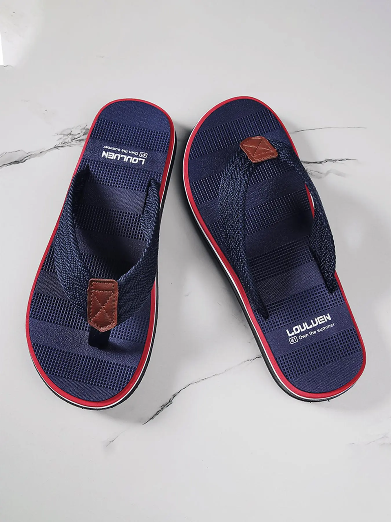 Men's Casual Solid Color Flip Flops, Breathable Lightweight Non-slip Slippers, Comfortable Shoes for Indoor & Outdoor Wear
