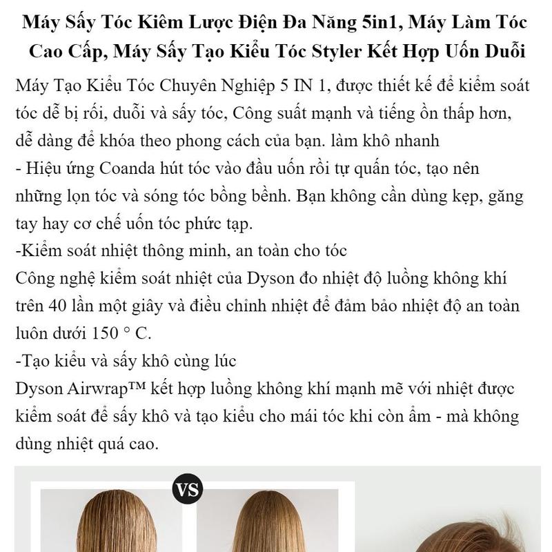 Máy Sấy Tóc Kiêm Lược Điện Đa Năng 5in1, Máy Làm Tóc Cao Cấp, Máy Sấy Tạo Kiểu Tóc Styler Kết Hợp Uốn Duỗi 9