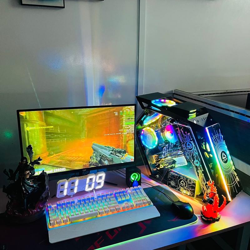 PC GAMING MÁY TÍNH CHƠI GAME i3 9100F / H110 / 8G DDR4 2400 / GTX 750 / Màn 22 75hz Màu đen trắng hồng Windows