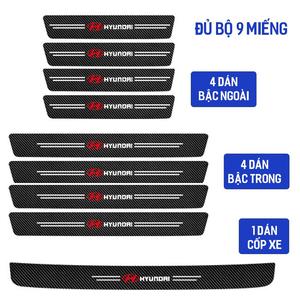 (HYUNDAI) Nẹp cửa  Nhãn Dán Decal chống trầy xước dán vân carbon bảo vệ bậc cửa xe hơi oto i10,Accent,Elantra,Kona,Creta,Tucson,SantaFe