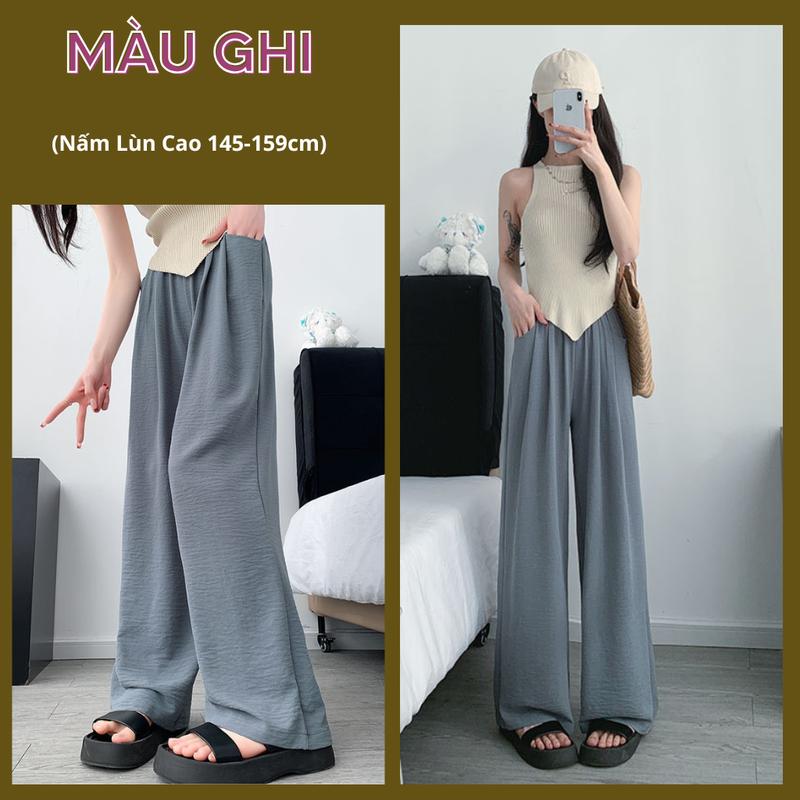 Product Introduction of Quần Ống Rộng Nấm Lùn Vải Lụa Băng Thoáng Mát, Quần Gió Nữ Cạp Chun Cao Cấp Lên Dáng Siêu Xinh Ong Women MS54 22