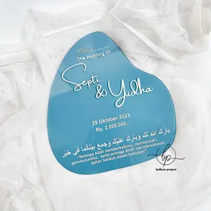 TETES AIR AKRILIK PAPAN NAMA UNTUK MAHAR BM16