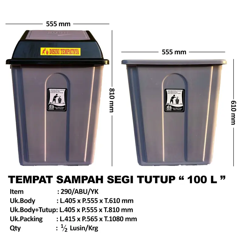 MPW / YUTAKA Tempat Sampah Abu / Silver 65 Liter, 100 Liter 1