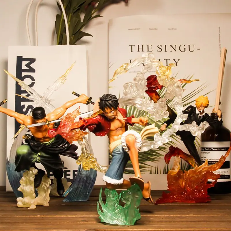 Figura One Piece, Anime, PVC, Patung Boleh Dikumpul, Model, 11-15 cm, Tokoh Ace, Hadiah Mainan, Sesuai untuk Lelaki, dengan Pukulan Api, Escal, D, Rakan Beradik Luffy Toy