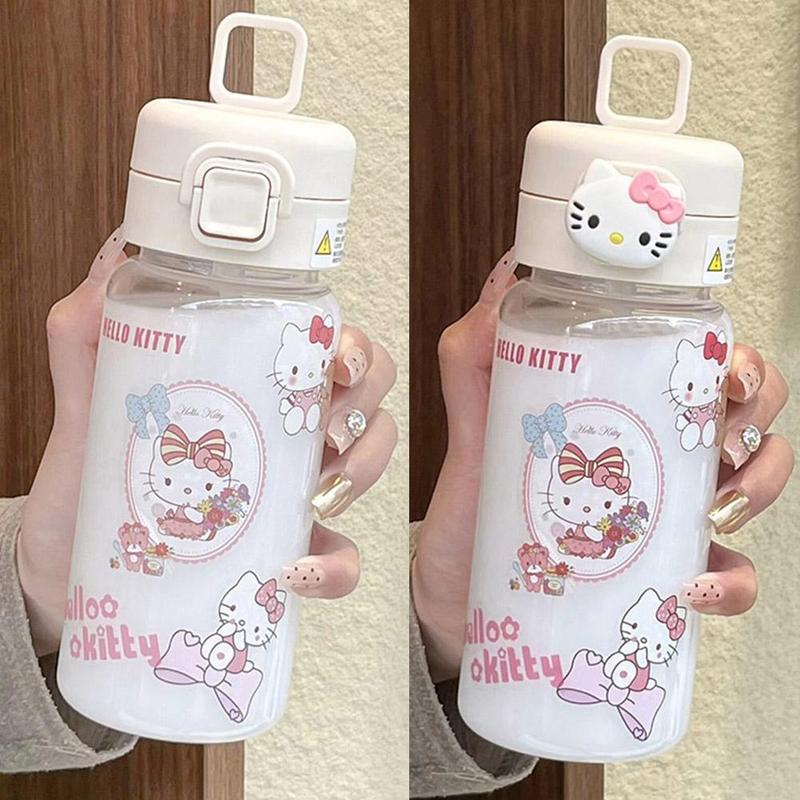 Cốc Nước, KT Cat, Dung Tích 500ml, Thiết Kế Hoạt Hình Dễ Thương Mới, Có Ống Hút, Cầm Tay, Cốc Lớn, Có Mũ Bảo Hiểm, Sticker, S9F1 8