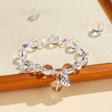 Product Introduction of 7A Natural White Crystal Aquamarine Bracelet Attract wealth, Lucky Wish bracelet Zodiac year luck boost stress  rings stress  rings 6