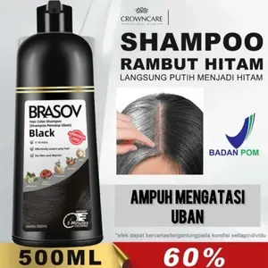 BRASOV Shampoo Pewarna Rambut 500 ML Ammonia Free Hair Color Shampoo Penutup Uban