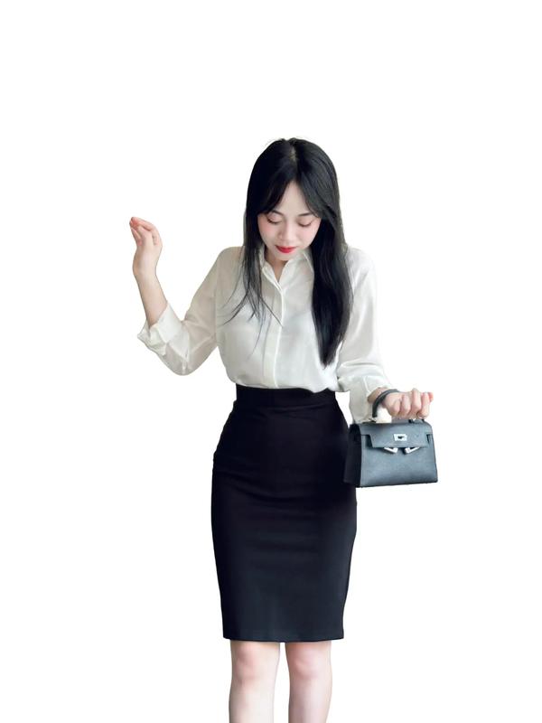  Chân váy công sở ngang gối CHIBEST YVB31 Nữ Women Nữ Women 