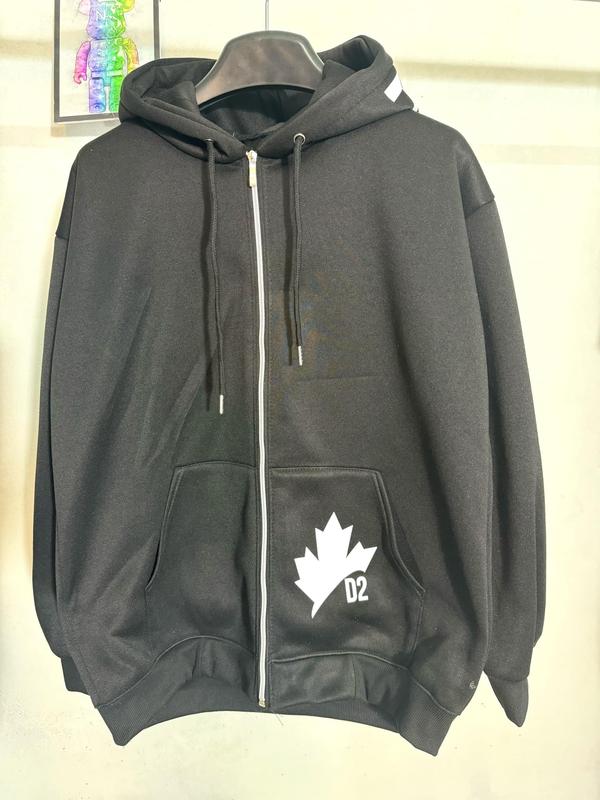 Áo Khoác Nỉ Chữ D2 Ở Túi Mũ In Chữ DOS Hai Lớp Vải Lót Bông Cho Nam Mùa Đông