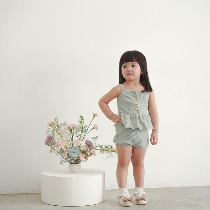 MOONJOY - SUNNY WAFFLE SET - setelan one set anak perempuan tank kutungan 7