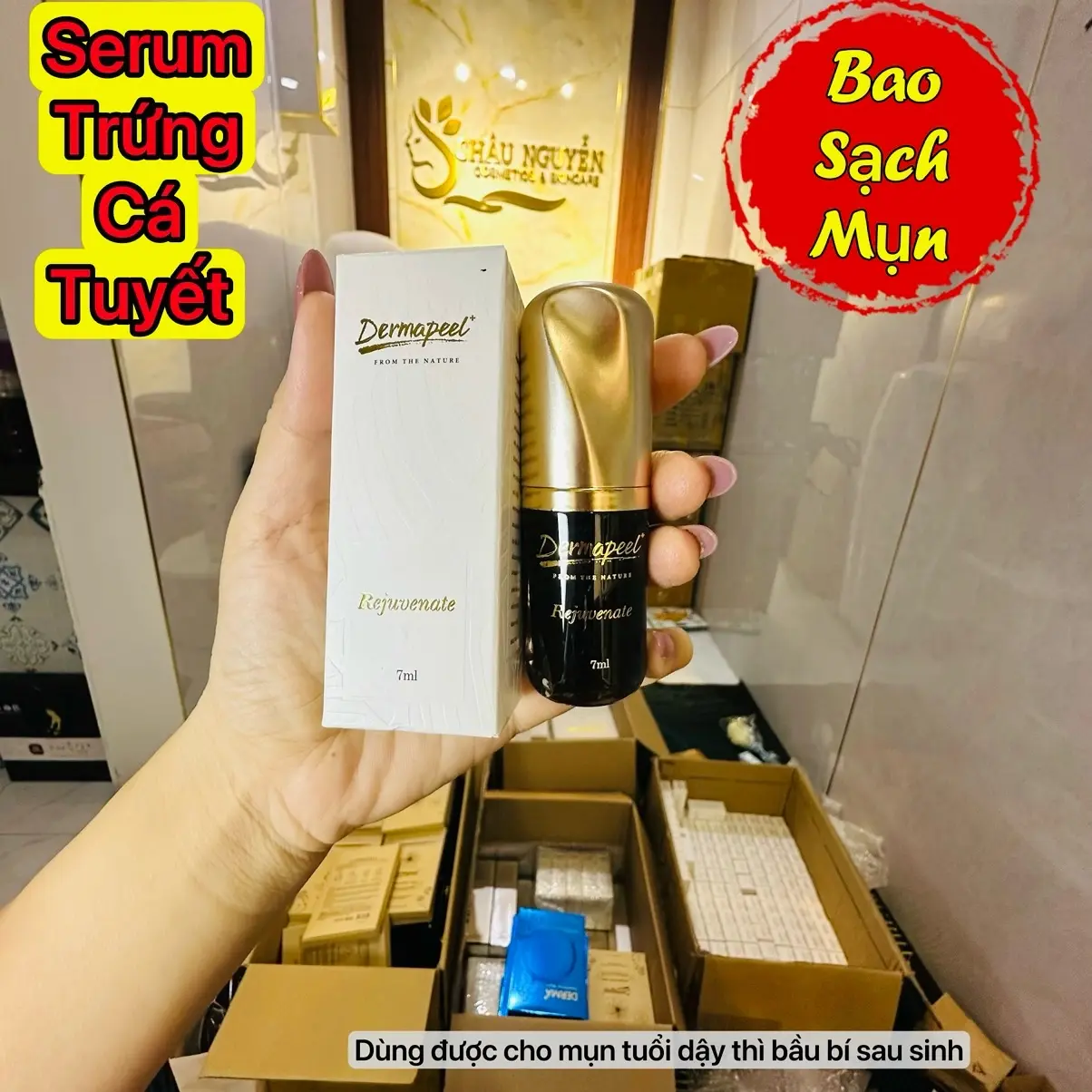 Dermapeel Rejuvenate Trứng cá tuyết. Thoa lên vùng mặt dành cho da nhạy cảm. Skincare