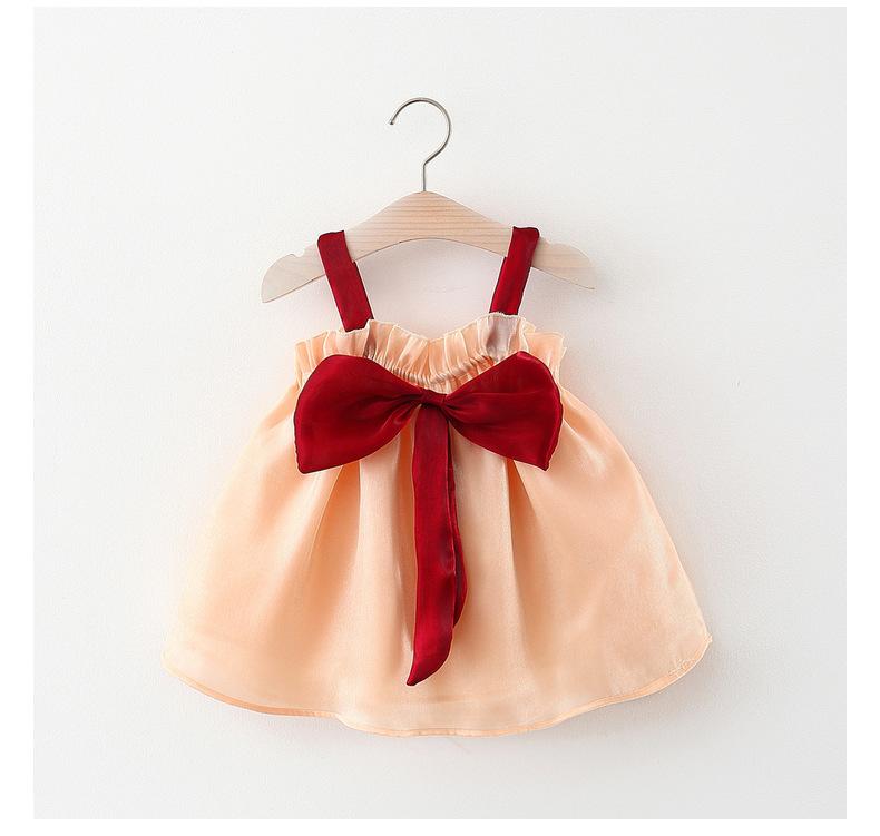 Product Introduction of 2025 new year girls sling dress cute baby children Princess bowknot tulle dress 5