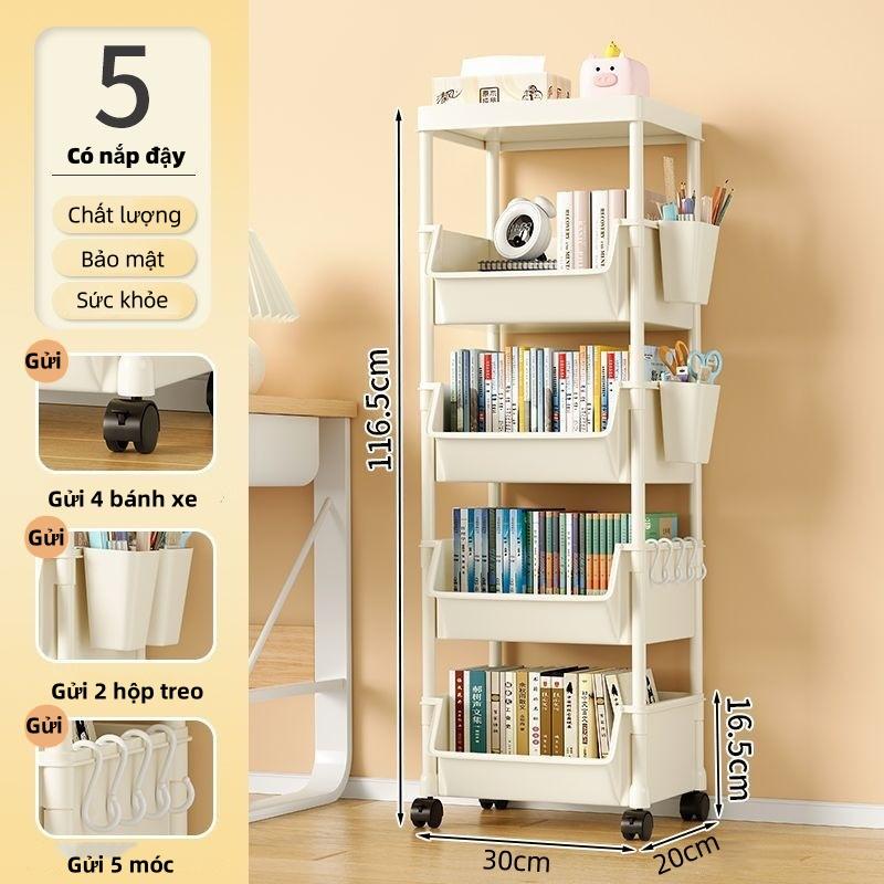 Giá Để Sách, Giá Để Đồ Sàn, Gia Dụng, Nhiều Tầng, Lưu Trữ Để Bàn, Tủ Sách, Có Thể Di Chuyển, Thích Hợp Cho Phòng Khách Đồ Ăn Nhẹ Và Đồ Lặt Vặt, Kiểu Xe Đẩy Kitchen 0