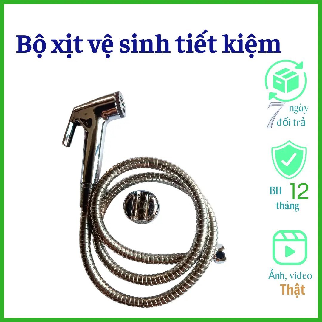 Đầu xịt vệ sinh, bộ xịt bồn cầu, vòi xịt vệ sinh mạ crom sáng bóng, bộ xịt vệ sinh tiết kiệm