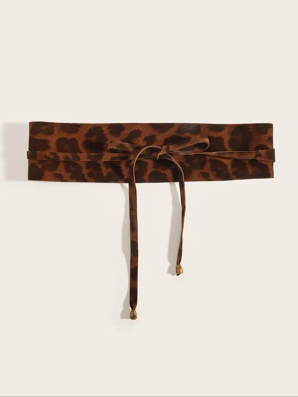 Women's Leopard Print Wide Belt, Casual Waistband for Jeans, Fashion Belt for Party, Daily Clothing Decor, Trendy All-match & Exquisite Belt for Birthday Gift 6
