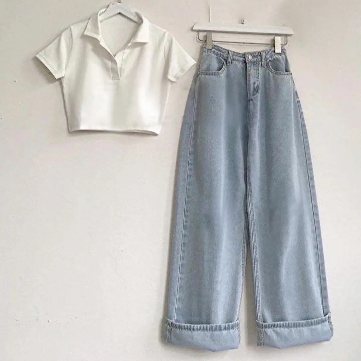 Quần jean ống rộng cơ bản, quần bò ống suông Basic chất jeans mềm dễ mặc Nữ Ong Women quầnốngrộng Jean quan  bosuong Denim quansuong