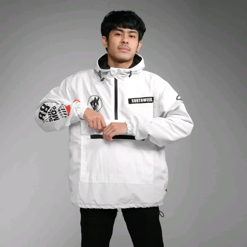 jaket cagoule putih pria wanita Musim dingin jaket parasut 4
