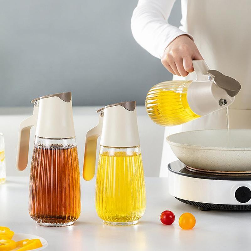 Bình đựnġ dầu ăn , gia vị nhà bếp bằng thủy tinh nắp mở tự động chắc chắn 2