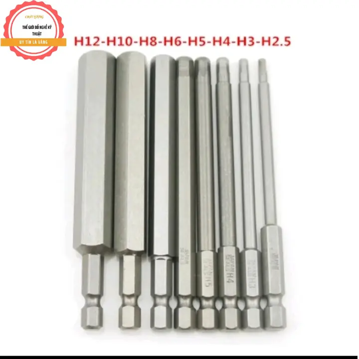 bộ lục giác dùng cho máy khoan  gồm 6 chi tiết (2.5-3-4-5-6-8)mm