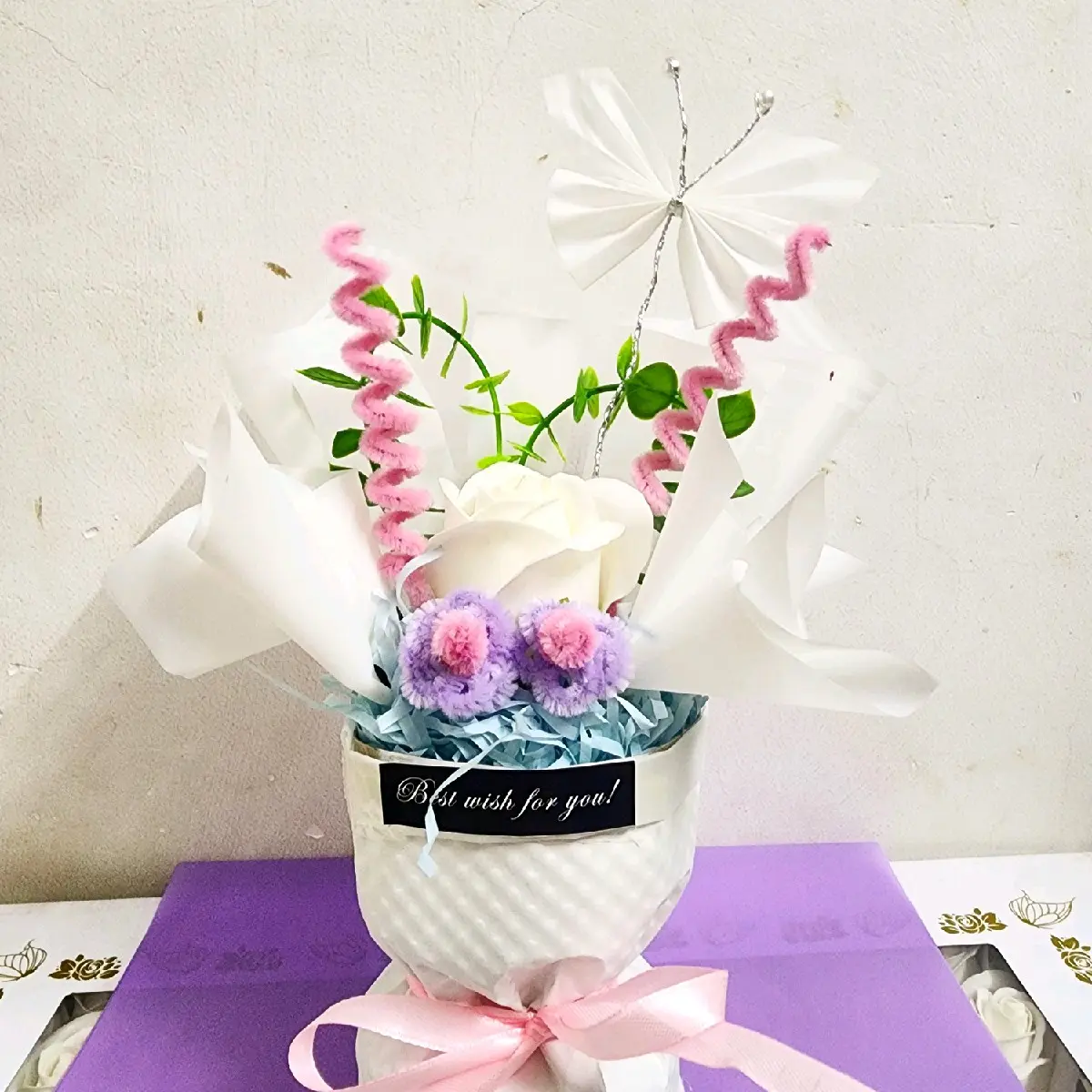 Giỏ hoa mini xinh xắn cho Nàng 8/3, 14/2, 20/10, tặng thầy cô giáo 20/11, tặng người yêu, bạn bè, set hoa có túi +bất kỳ