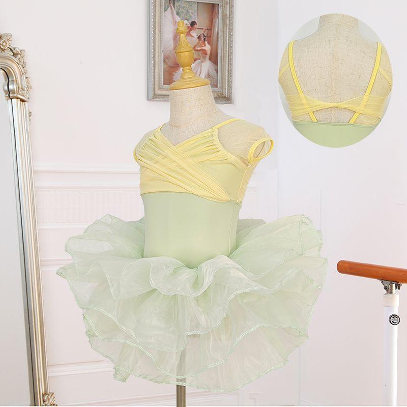 Product Introduction of Children's Ballet Summer Dance Sling Chinese Tulle Tutu Skirt Girls' One-Piece Practice Children's Grade One Performance Costume 10