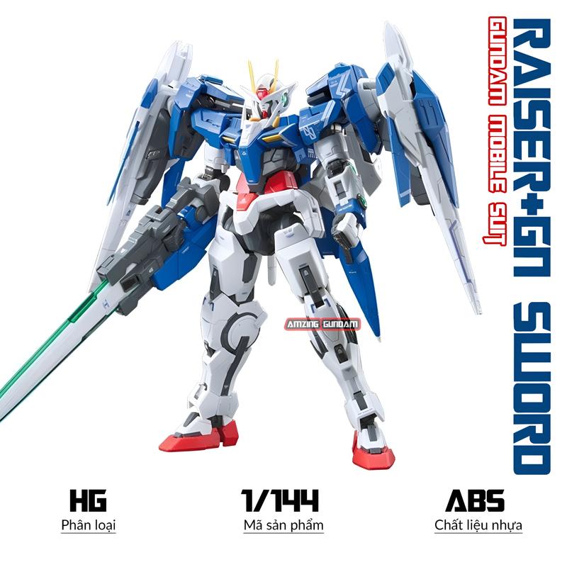Mô hình Gundam HG 00 Raiser+GN, 1/144 Gunpla, Xếp hình thông minh sưu tầm, Mô hình nhựa, Đồ chơi trí tuệ, Toy