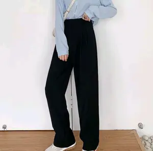 Knit Cullote - Celana Kulot Wanita allsize panjang highwaist kancing karet Lembut Melar Kerja Santai