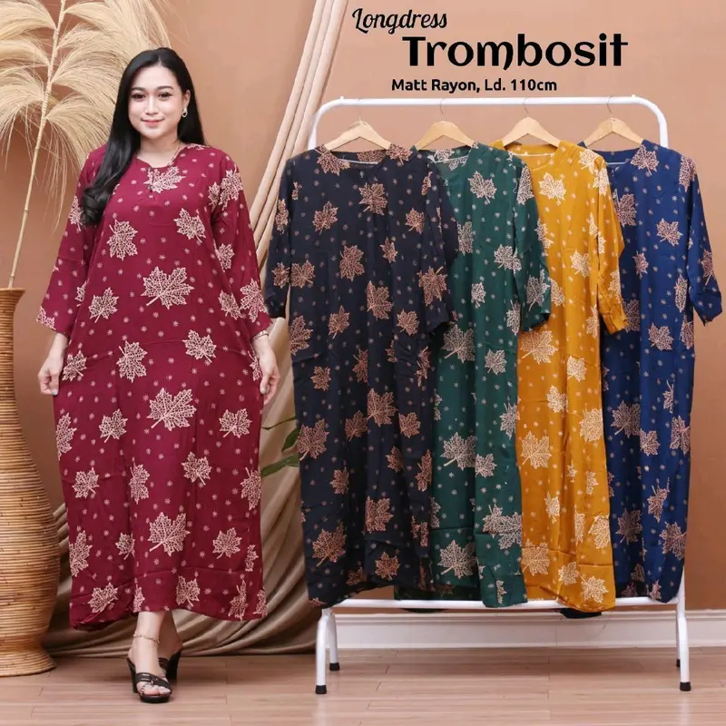 100 RB ISI 3 PCS LONGDRES CABUTAN BUSUI kancing depan Dress Wanita Kancing Panjang 6