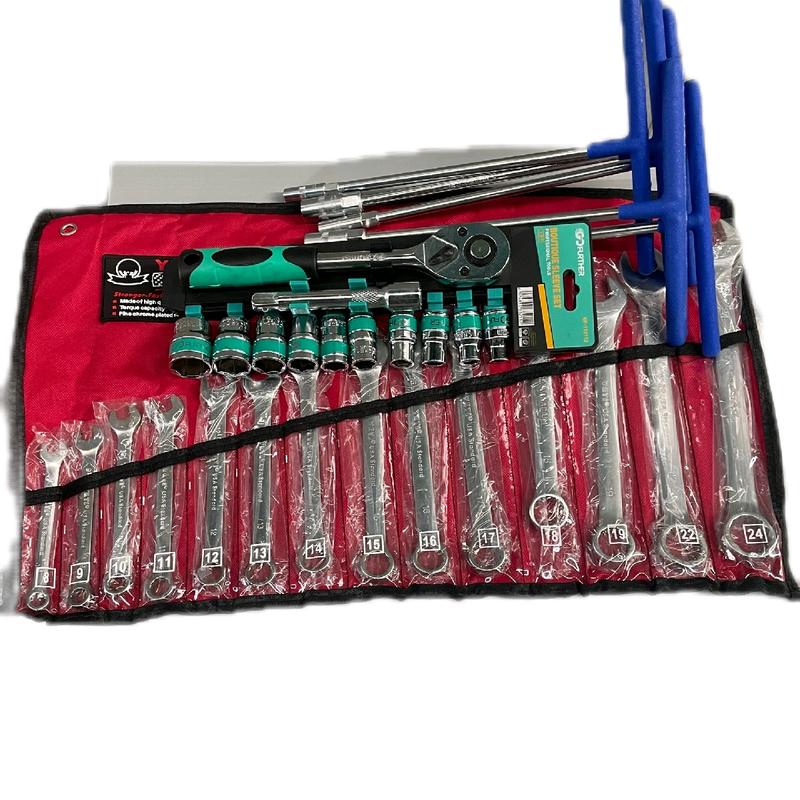 ComBo 3 Món sửa  Chữa có 1 bộ khẩu 12 chi tiết 1/2 GF + 1 bộ cờ lê 8-24 + 1 bộ khoá T 8/10/12/13/14 6